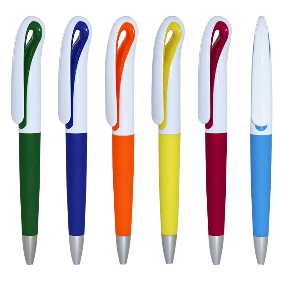 stylo mi soft-touch coloré mi plastique blanc