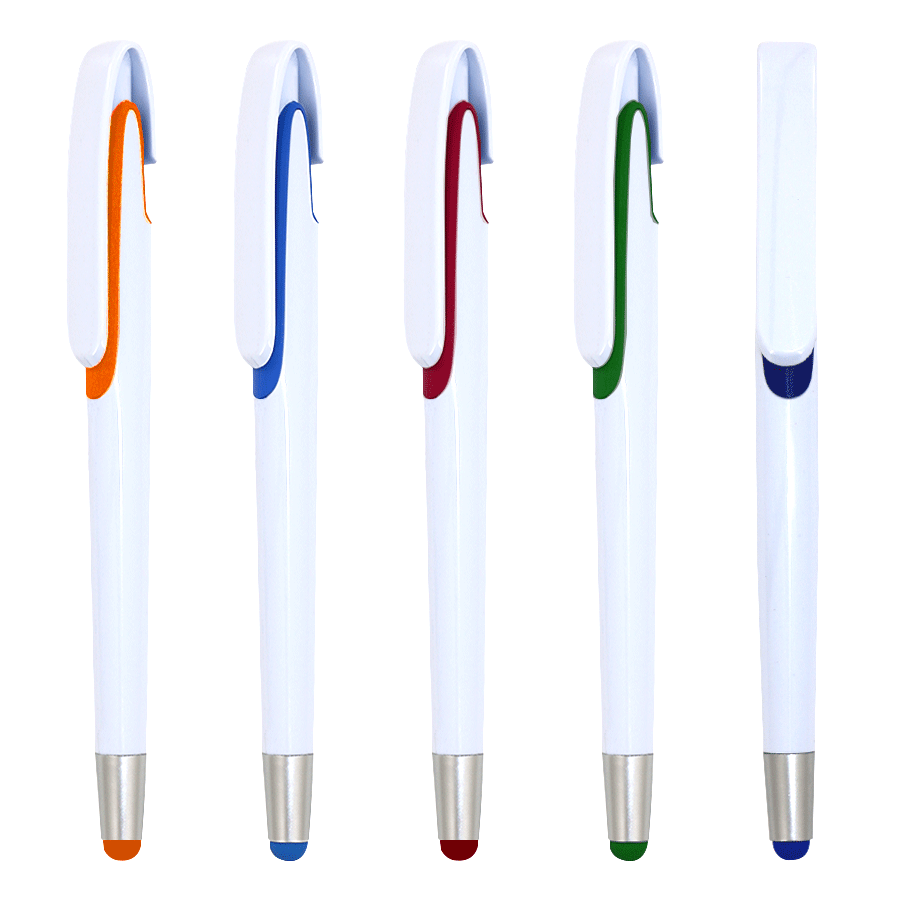stylet publicitaire à poussoir corps blanc