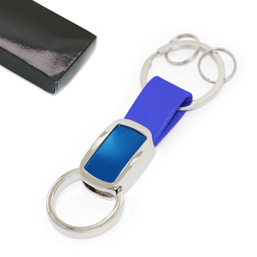 porte-clés en métal et similicuir